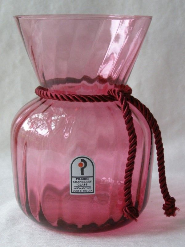 RARE PILGRIM CRANBERRY GLASS SAC VASE   6T  