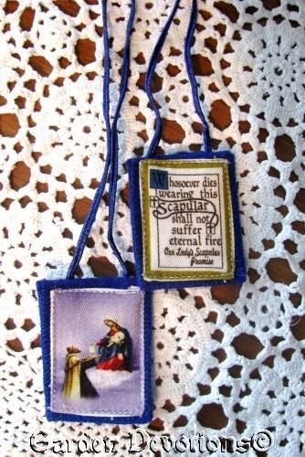 NICE HEAVY CORD ~ BROWN SCAPULAR (BLUE) Mary & Simon Stock NICE 