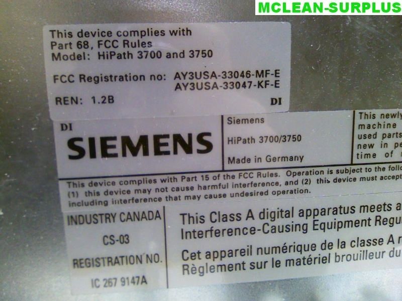 Siemens HiPath 3700/3750 KSU System Cabinet + PSU S30777 U757 X 5 