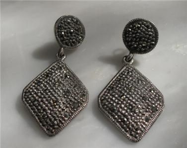 925 STERLING MARCASITE DANGLING EARRINGS  