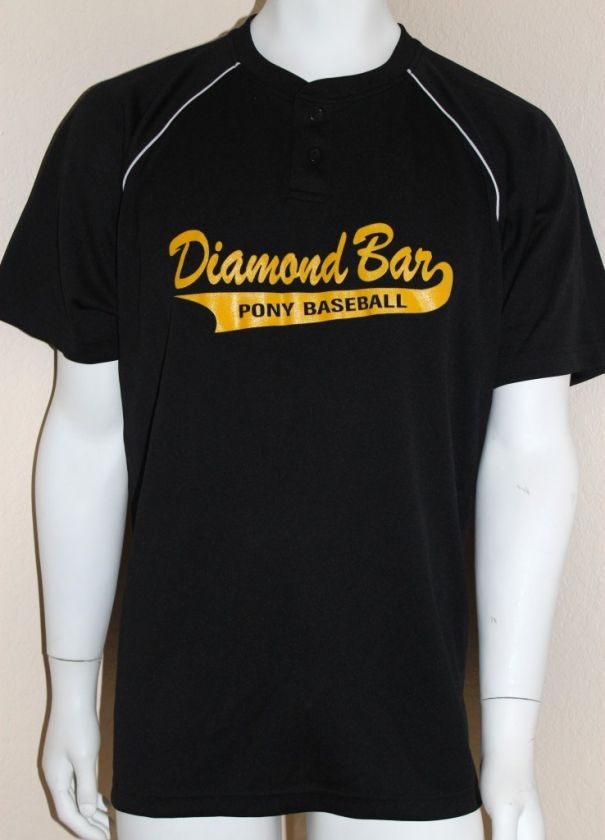 TEAM BASICS Diamond Bar Pony Baseball T Shirt BLK Large  