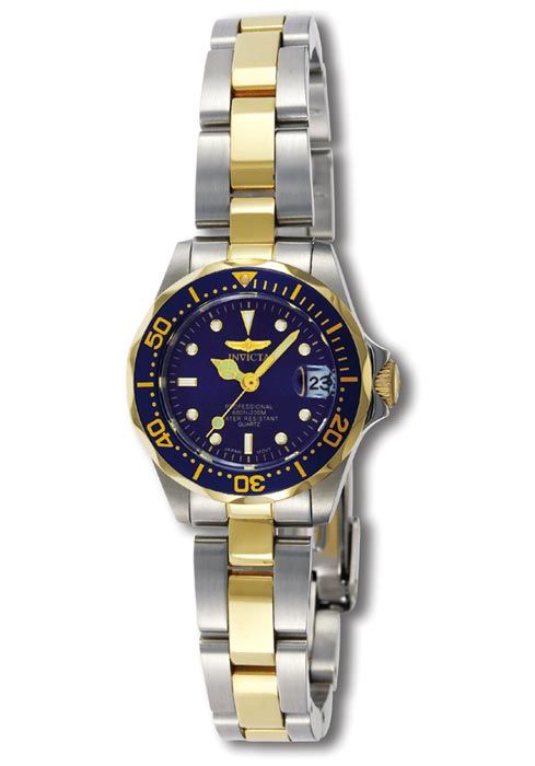 Invicta Womens Pro Diver Blue Dial Two Tone Stainless Steel 8942 