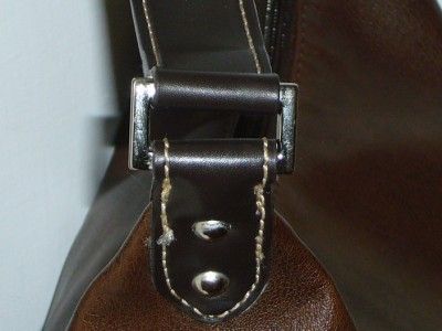 PRESTON & YORK Large Brown Simulated Leather Hobo Shoulder Bag Handbag 