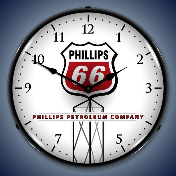 Phillips 66 Gasoline Gas & Oil Pump Backlit Clock  