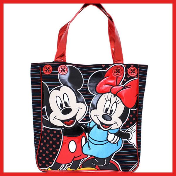 Disney Mickey & Minnie Mouse Leather Tote Bag Loungefly  
