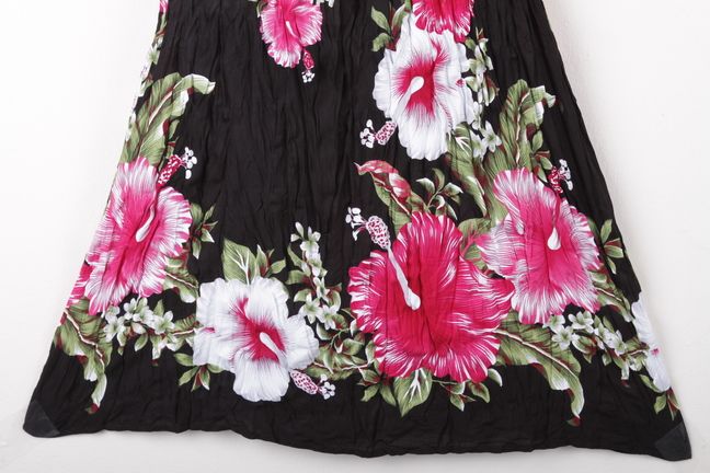 ld026d Boho Flower Halter Sun Dress Floral Large Black XS S M L  