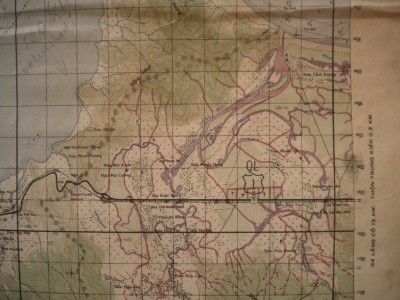 Rare colored HUE 1968 Tet Vietnam map PHU BAI USMC Air Cav Camp Eagle 