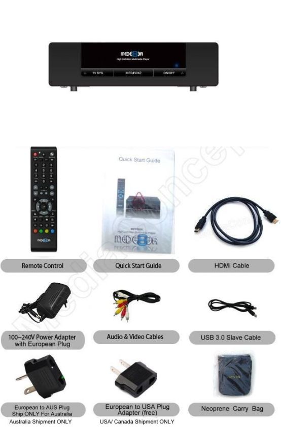   MED450X2 Hi Def Multimedia Player & Streamer, USB 3.0, Gigabit LAN