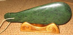 New Zealand Greenstone Jade Maori Mere Club  18cm (7)  