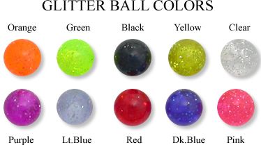 glitter ball colors body jewelry