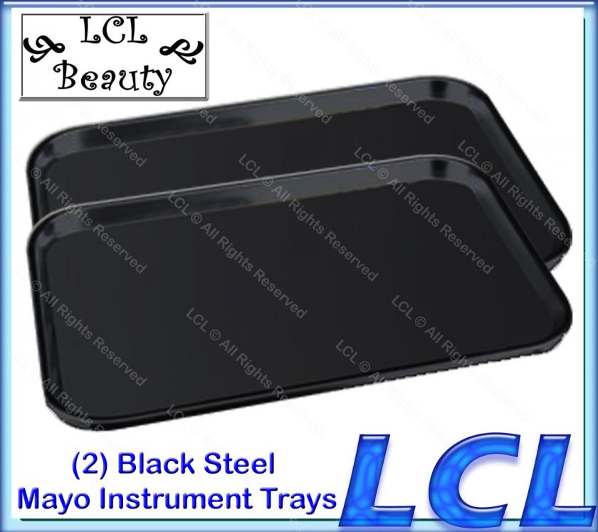   21 1/2 x 15 3/4 x 1 BLACK STEEL MAYO TRAY BEAUTY SALON EQUIPMENT