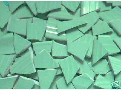 Mosaic Tiles 200 MINT GREEN Handcut Ceramic Art Craft  