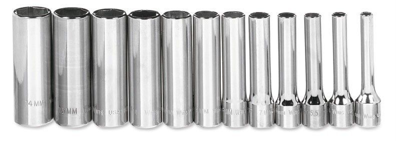 JH Williams Tools 1/4 Dr. 4 14mm Socket Set MSMD 12HRC  