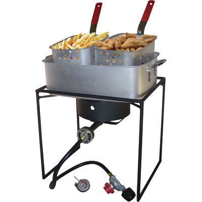 Propane Deep Fryer   2 Basket   54,000 BTU   Outdoor  