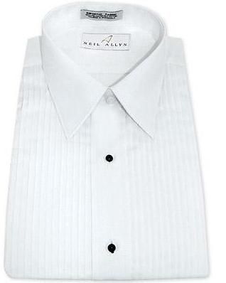 34/35 NEW Neil Allyn Lay Down Collar White Tuxedo Formal Button Down 