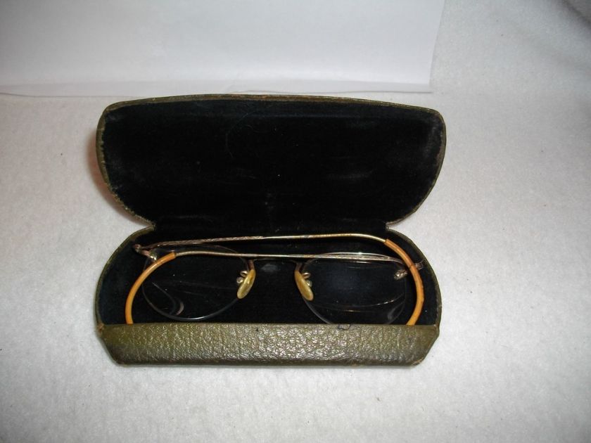 VINTAGE. 1/10 12K G.F. TP EYEGLASSES SPECTACLES w/CASE  