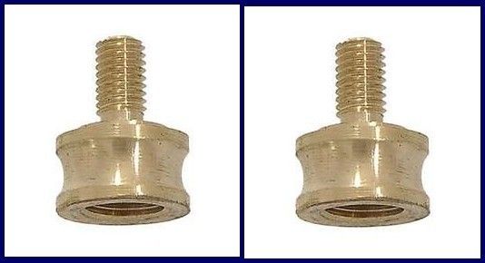 Pair (2) Brass CONVERTERS   USE Standard 1/4 LAMP FINIAL on 3/8 PIPE 