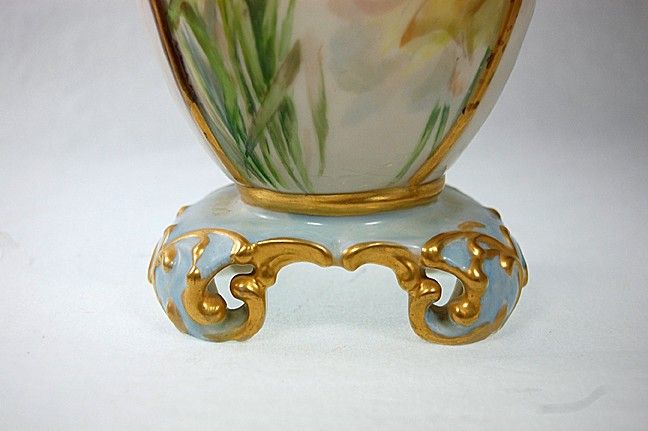 ANTIQUE ART NOUVEAU CAC AMERICAN BELLEEK DAFFODIL FLOWERS PORCELAIN 