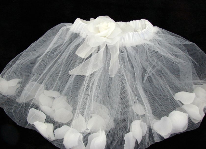 TUTU flower petals Skirt baby & girl u pick 7 colors  