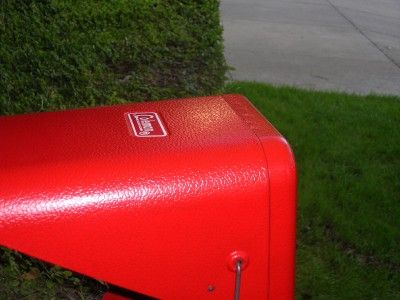   / VINTAGE 1960s RED METAL LANTERN CASE W/FUNNEL VERY SHARP~  