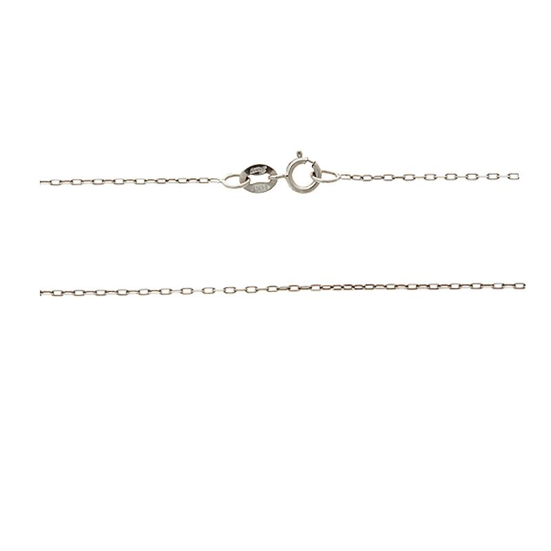 14KT WHITE GOLD   18 0.5 MM. ELONGATED LINK GOLD CHAIN  