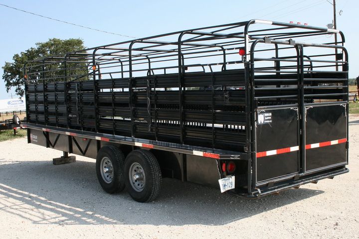 Used 24 Gooseneck Livestock Cattle Trailer w/7K Axles  