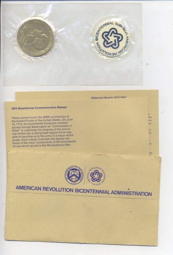 1975 Bicentennial First Day Cover & Lexington Concord Medal   63801 