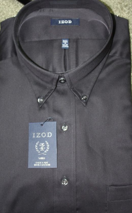 Izod Black Button Down Dress Shirt  