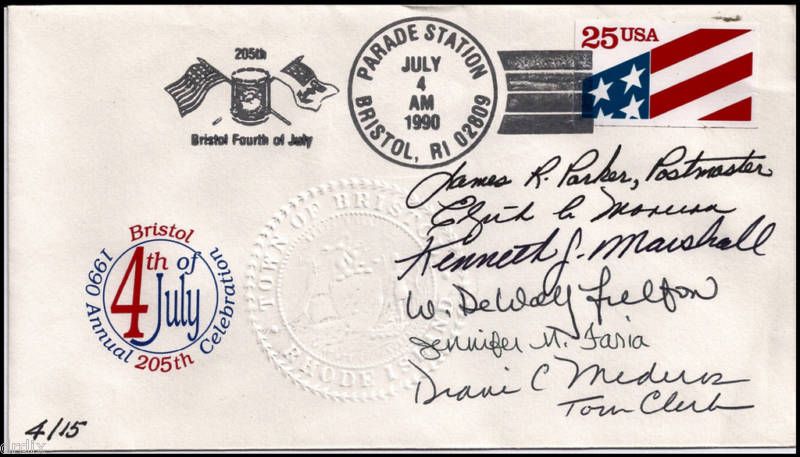 1990 Bristol, RI Rhode Island 4th of July FDC Cover  