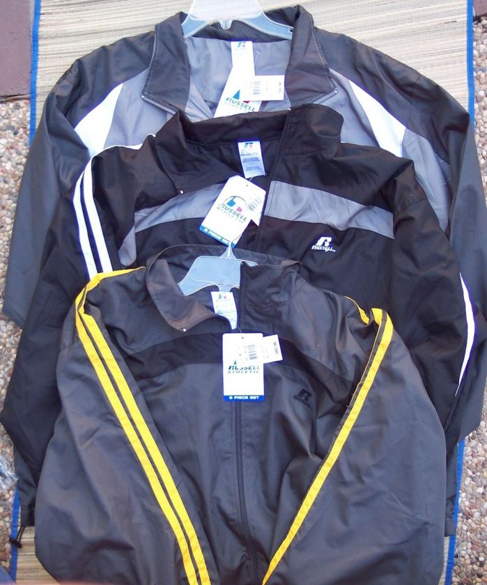 RUSSELL ATHLETIC BIG MEN POLYESTER WARM UP JACKET & PANTS SET SZ 2XL 