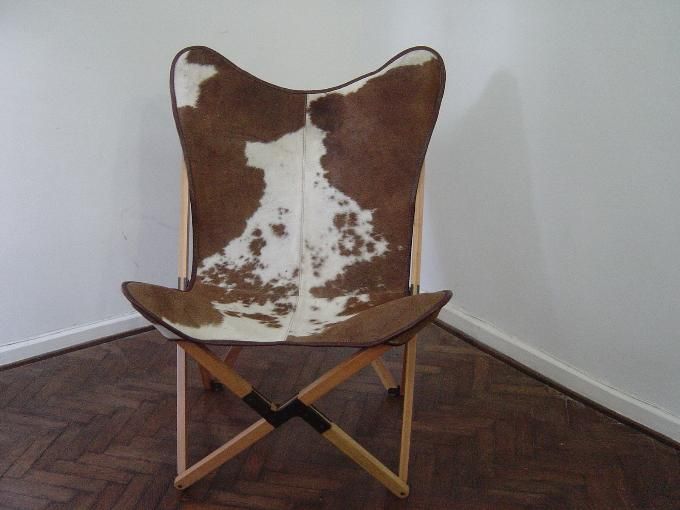 COWHIDE TRIPOLINA CHAIR FOLDABLE BUTTERFLY  