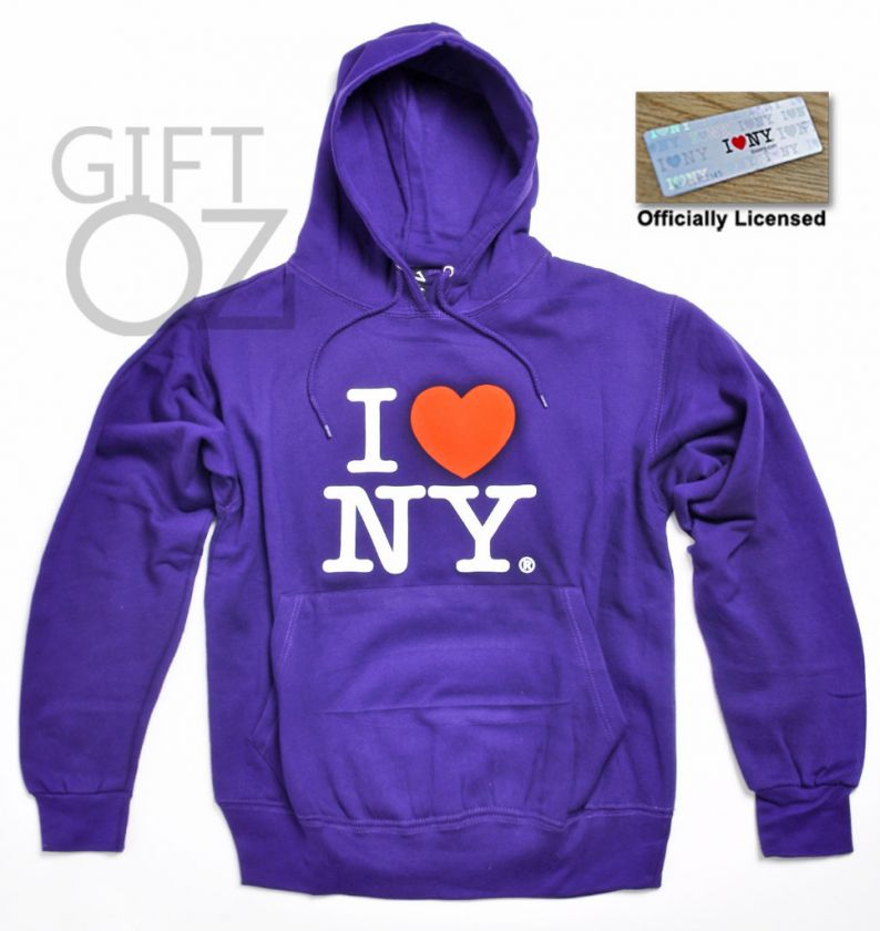 LOVE NY HOODIE SWEATSHIRT HOODY PURPLE NEW  