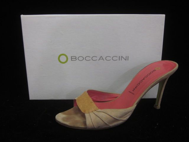 BOCCACCINI Mauve Suede Open Toe Slides Heels 38 8 BOX  