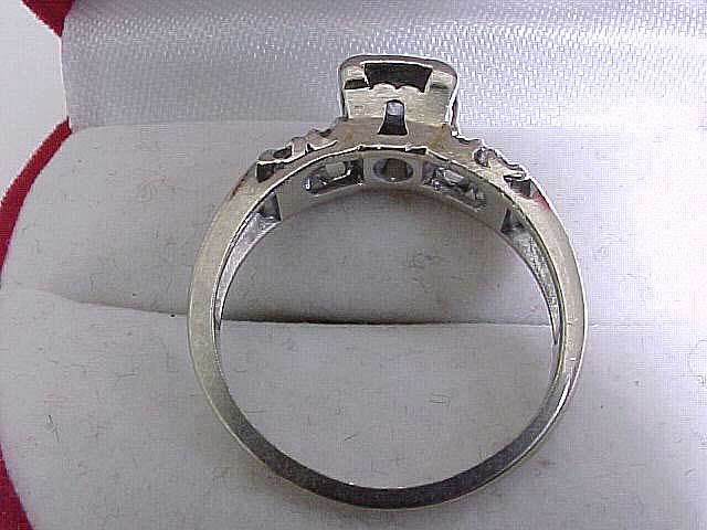 Estate 14k White Gold Diamond Engagement Ring size 5  