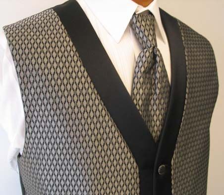 Silver Lexis Tuxedo Fullback Vest L Prom Formal Wedding  