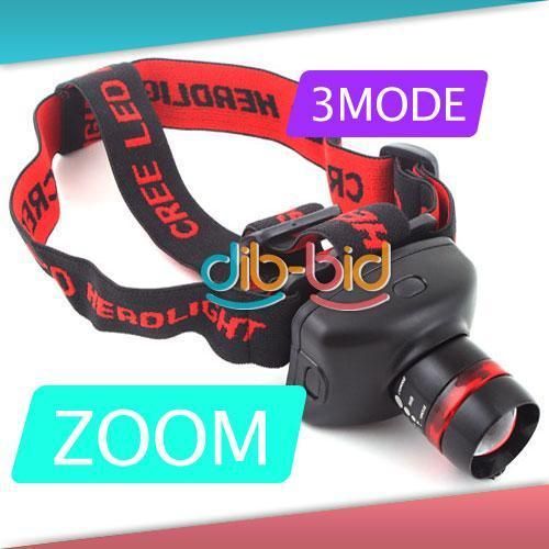 Mode CREE LED Zoom AAA Headlight Headlamp Torch Light  