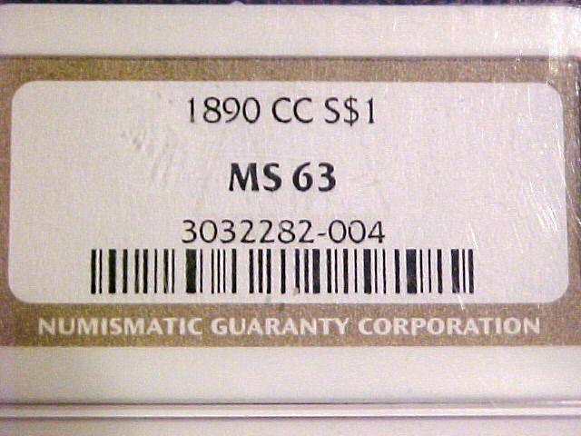 1890 CC Morgan Silver DollarMS63NGCSlab/Certified  