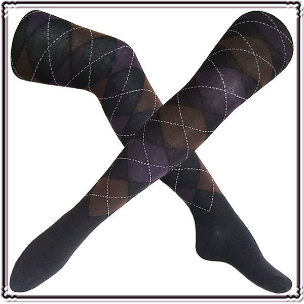 12 style argyle over knee high socks/stockings  