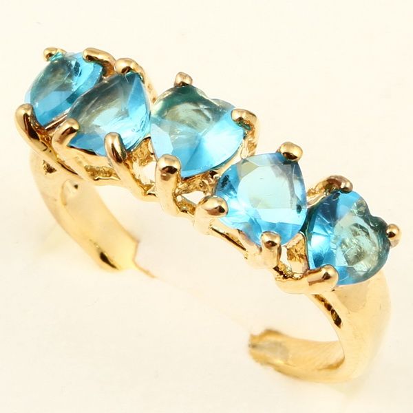 HEARTS BLUE TOPAZ *A047* PARTY RING  