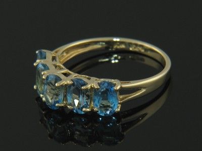 10K GOLD LONDON BLUE TOPAZ LADIES RING ESTATE JEWELRY  