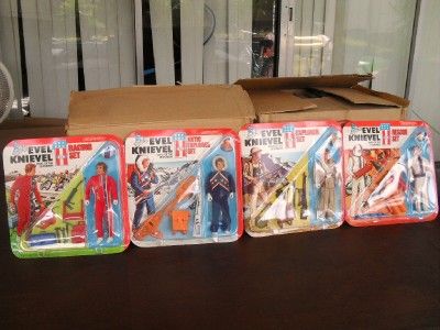 LOT OF 4 VINTAGE 1976 IDEAL TOYS EVEL KNIEVELSETS   RESUCE, ARTIC 