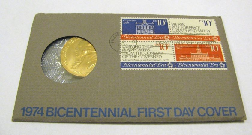 1974 BICENTENNIAL FIRST DAY COVER JOHN ADAMS MEDAL* TAKE A L@@K 