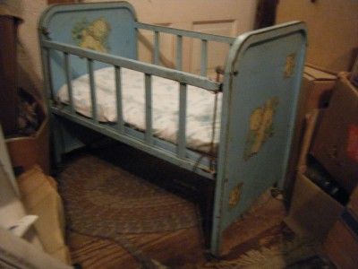   Amsco Metal Doll E Crib/Drop Side Baby Doll Crib~1950s~  