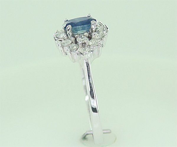 Neimans Genuine .75 Carat Natural Ceylon Sapphire & Diamond Ring 14k 