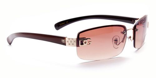 DG Designer Sunglasses Rimless Fashion Shades Thin Lens Frame Womens 