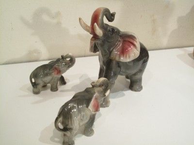 LOT 3 VINTAGE JAPAN PORCELAIN ELEPHANT STATUES FIGURES  