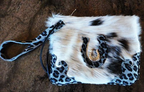 CUSTOM MADE COWHIDE LEATHER BAG PURSE CLUTCH COSMETIC  