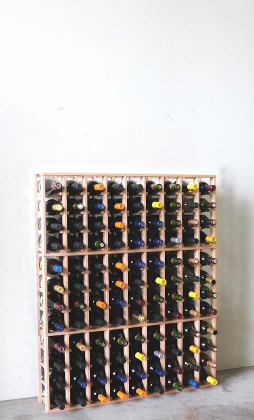 108 Bottle 9 Column 12 Row Wine Storage Rack hardwood  