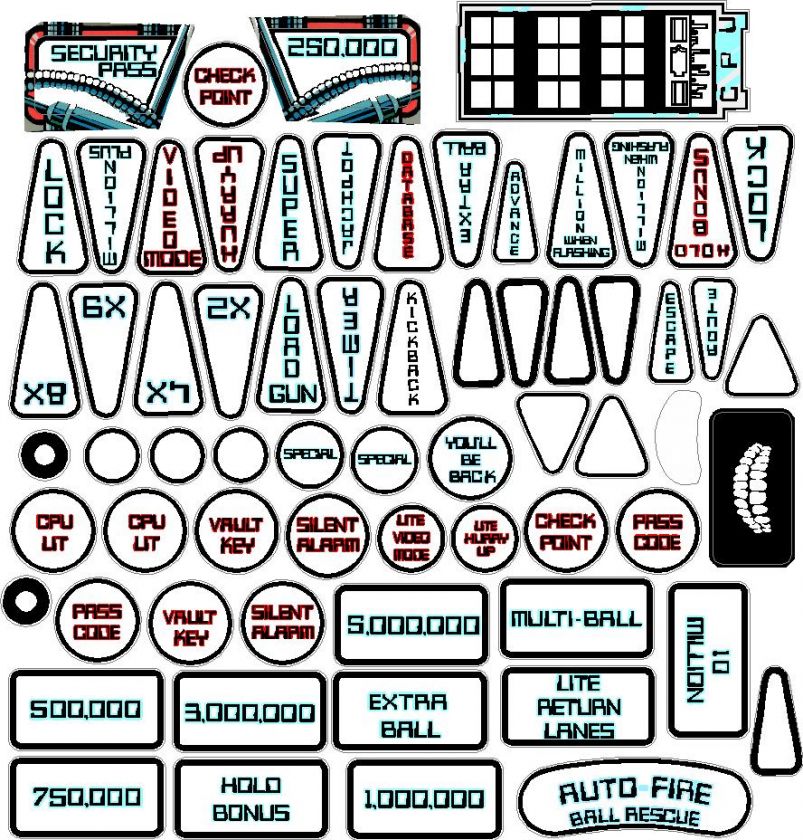 TERMINATOR 2 Pinball Machine Insert Decals LICENSED  