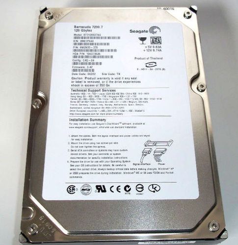 BARRACUDA 7200 120GB SATA HARD DRIVE ST3120026AS 9W2813 ST3120026AS 